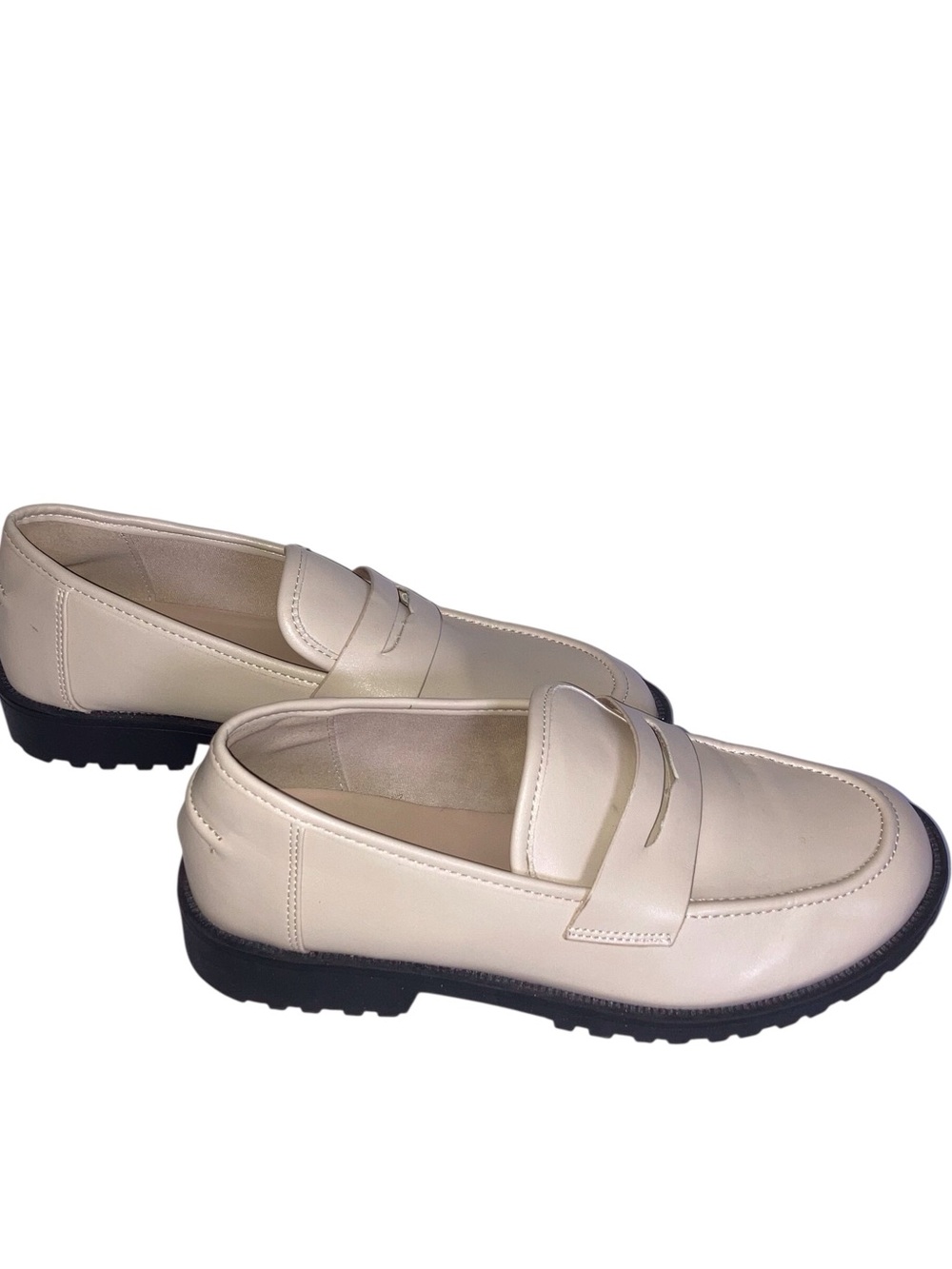 White Womens Penny Loafers by SINCERLEY JULES Size 9
